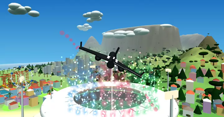 A jet flying low over Cape Town Stadium, Table Mountain behind — 3D Fly Pass, Cape Town